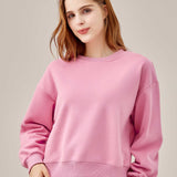 Two Soft Crew Neck Sweatshirt - Purple Pink