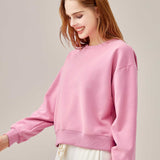 Two Soft Crew Neck Sweatshirt - Purple Pink