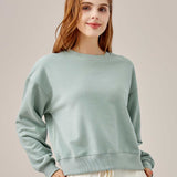 Two Soft Crew Neck Sweatshirt - Sea Green