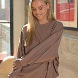 The Cozy Crush Terry Sweatshirt - Mocha