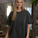 The Effortless Snow Washed Tee - Black