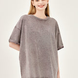 The Effortless Snow Washed Tee - Brown