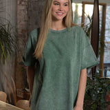 The Effortless Snow Washed Tee - Green