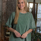 The Effortless Snow Washed Tee - Green