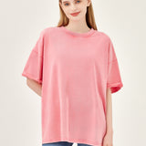 The Effortless Snow Washed Tee - Mauve Pink