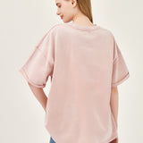 The Effortless Snow Washed Tee - Peach