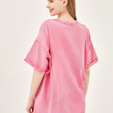 The Effortless Snow Washed Tee - Sachet Pink