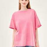 The Effortless Snow Washed Tee - Sachet Pink