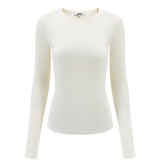 Airy Soft Ribbed Long Sleeve Top - Ivory