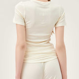 Airy Soft Ribbed Short Sleeve - Ivory