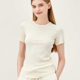 Airy Soft Ribbed Short Sleeve - Ivory