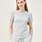 Airy Soft Ribbed Short Sleeve - Light Grey
