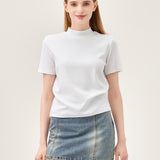 The Lush Touch Mock Neck Top - Ivory
