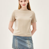 The Lush Touch Mock Neck Top - Khaki