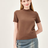 The Lush Touch Mock Neck Top - Mocha