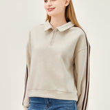 The Easy Zip Pullover - Beige