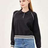 The Ace Polo Sweater - Black White