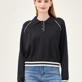 The Ace Polo Sweater - Black White