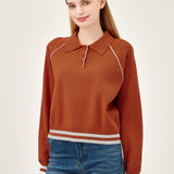 The Ace Polo Sweater - Orange White