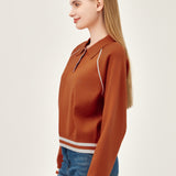 The Ace Polo Sweater - Orange White