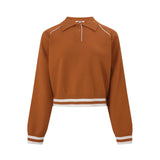 The Ace Polo Sweater - Orange White