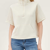 STYBB Slim Short Quarter Zip - Ivory