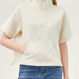 STYBB Slim Short Quarter Zip - Ivory