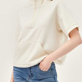 STYBB Slim Short Quarter Zip - Ivory