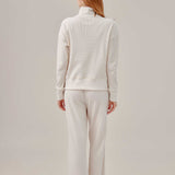 Waffled henley pullover & pants set