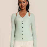 Attached Knit Cami Cardigan