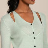 Attached Knit Cami Cardigan