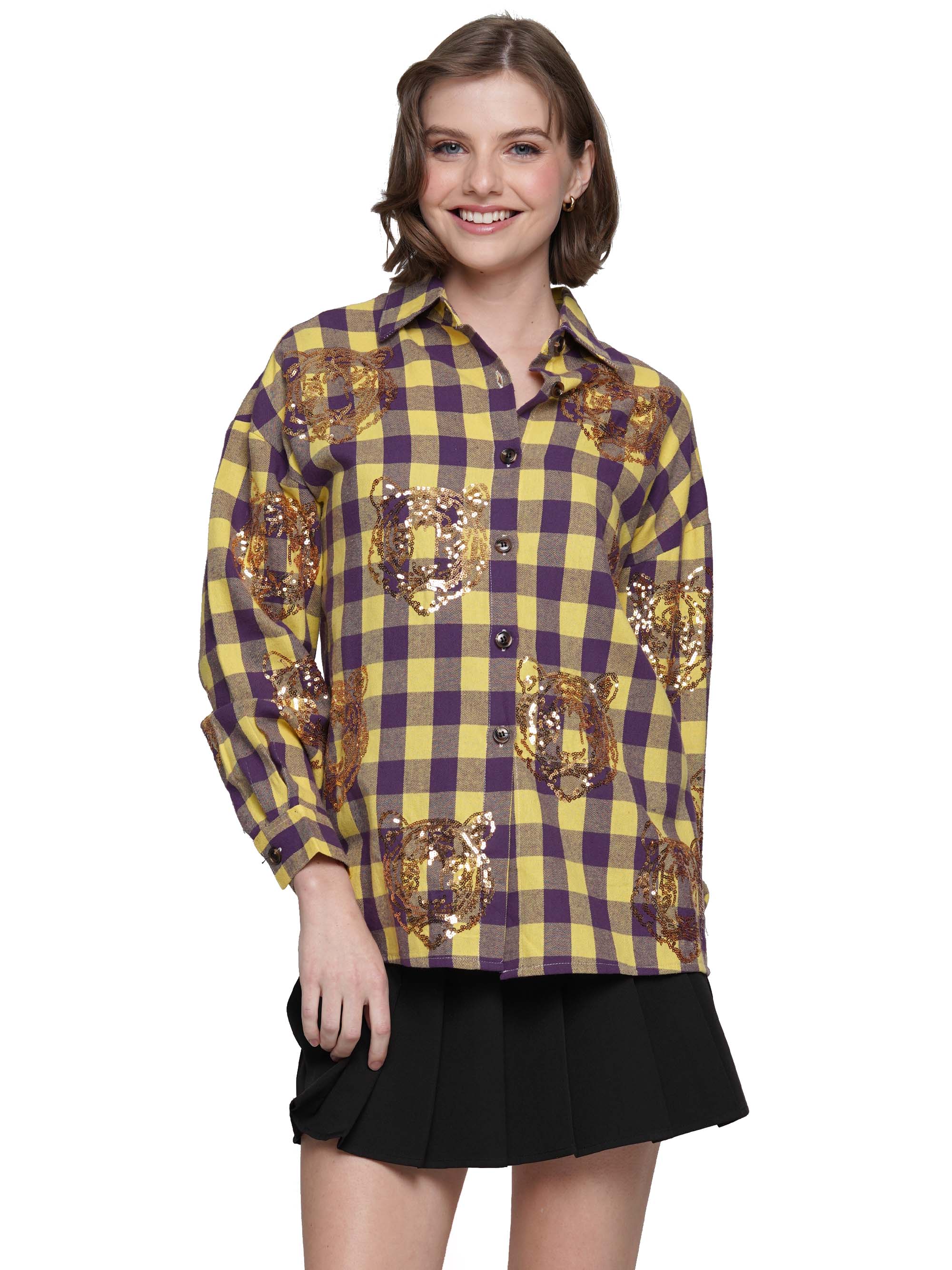 Sequin Tigers Flannel