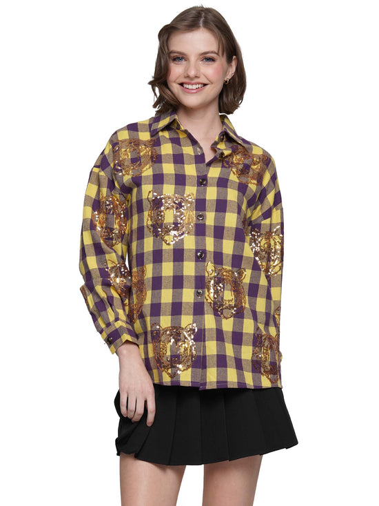 Sequin Tigers Flannel