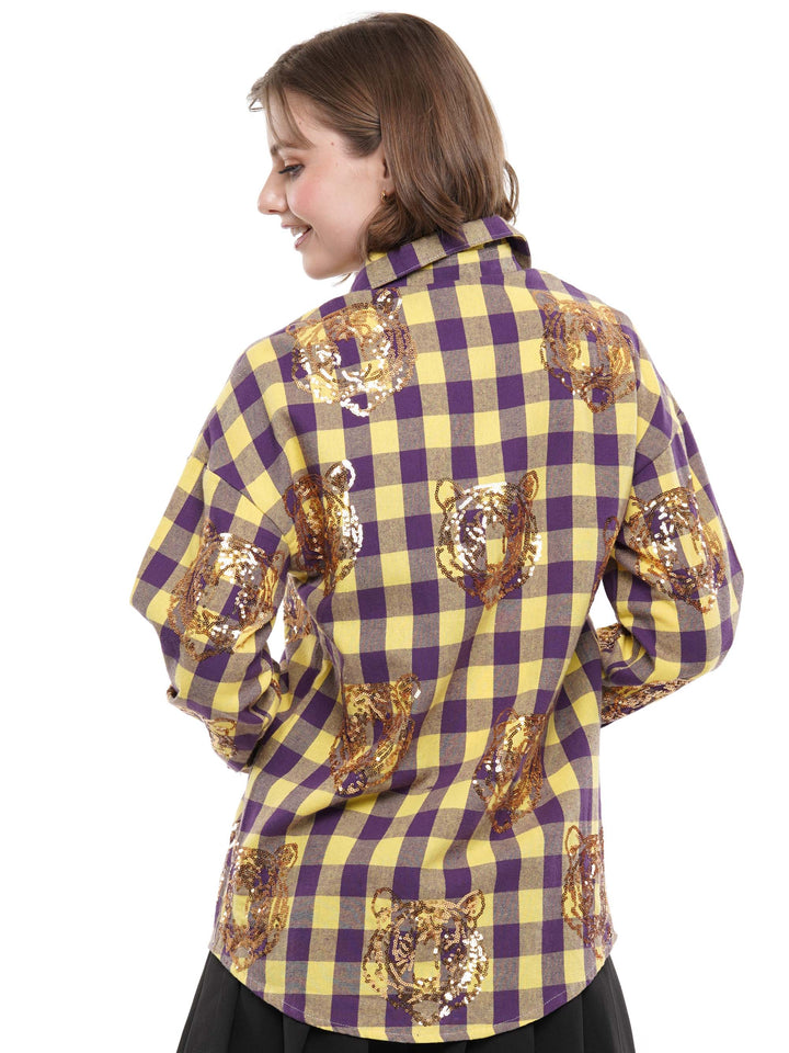 Sequin Tigers Flannel