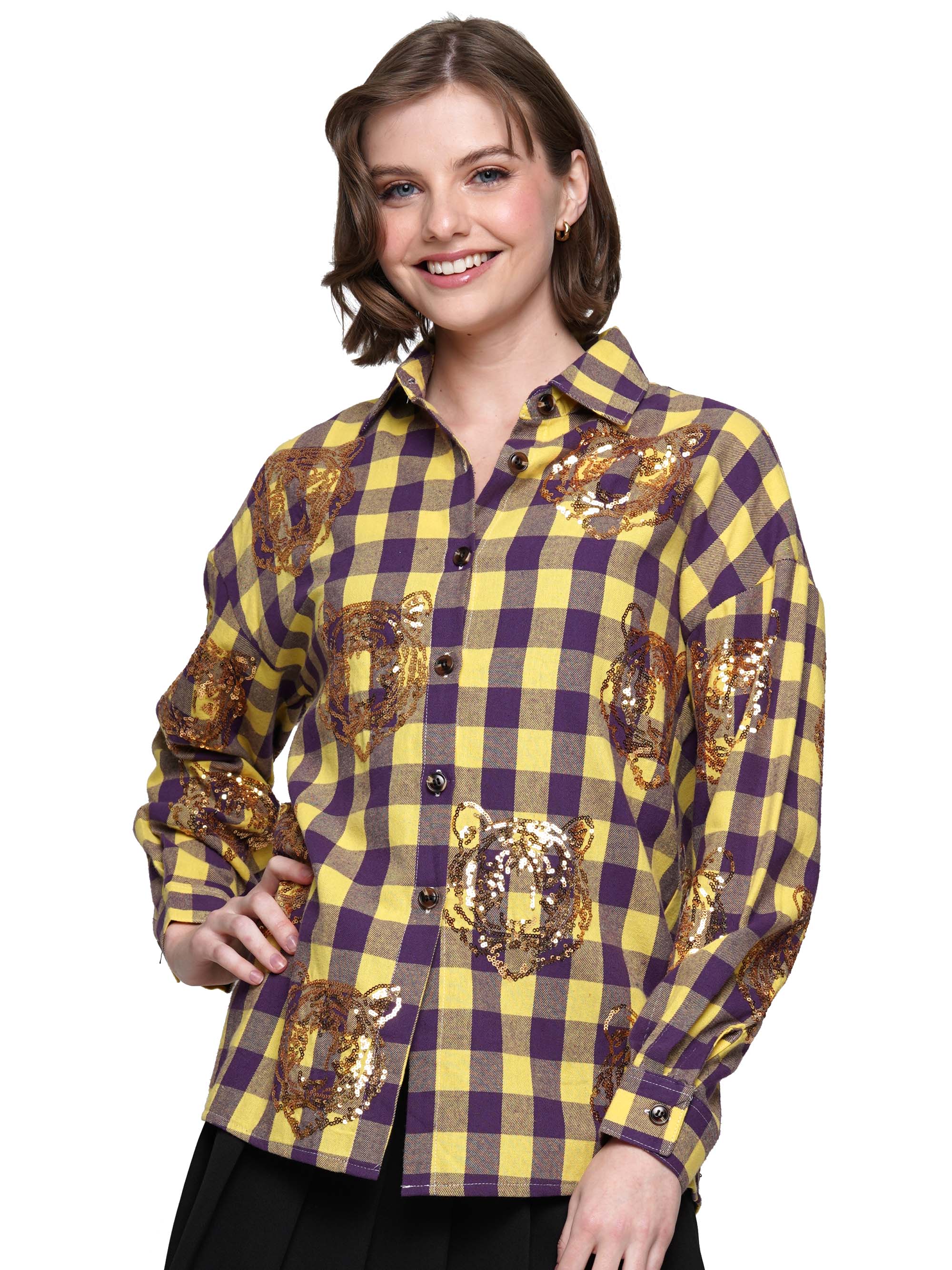 Sequin Tigers Flannel