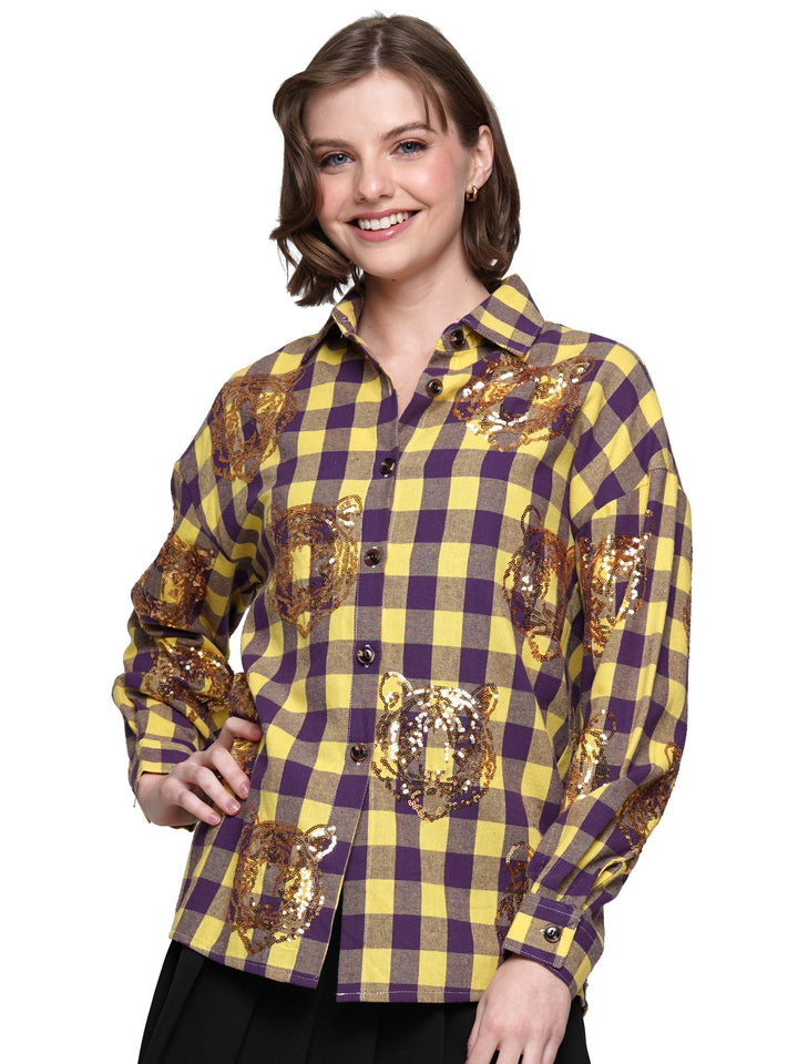 Sequin Tigers Flannel