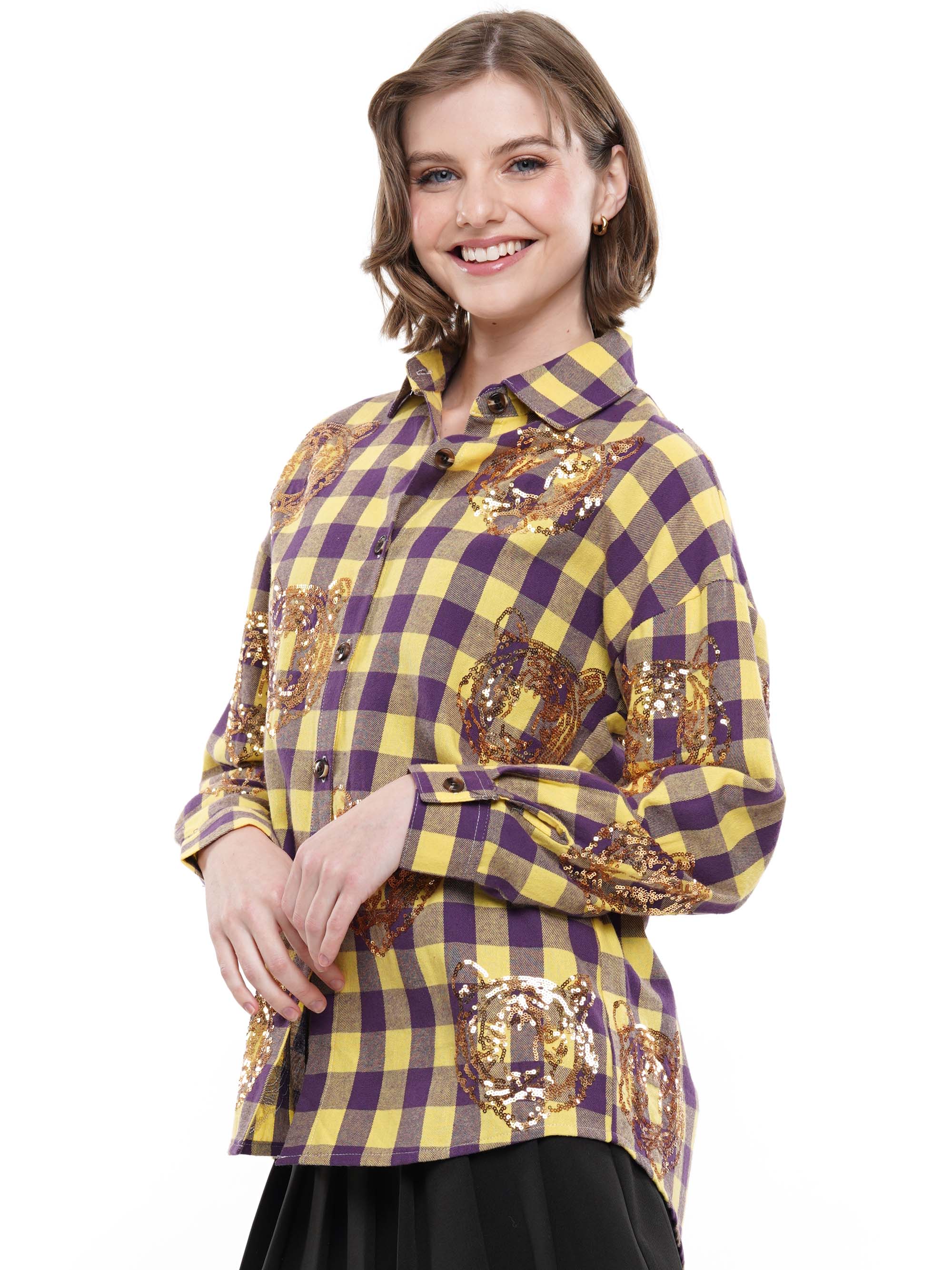 Sequin Tigers Flannel