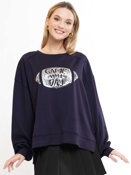 Football Sequin Sweatshirt