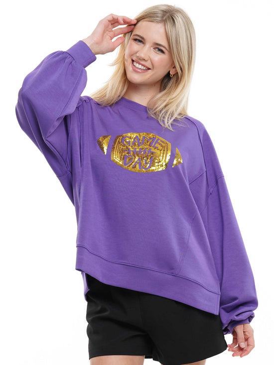 Football Sequin Sweatshirt