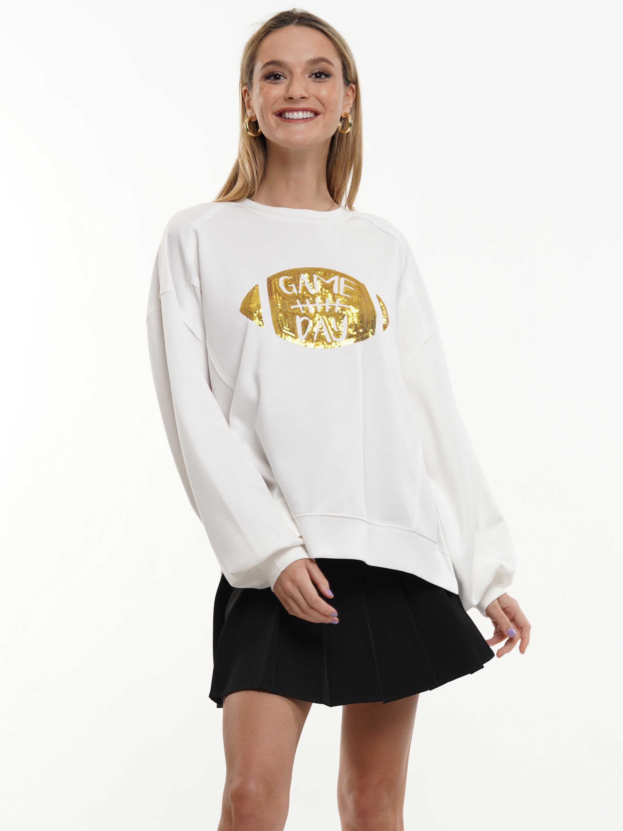 Football Sequin Sweatshirt