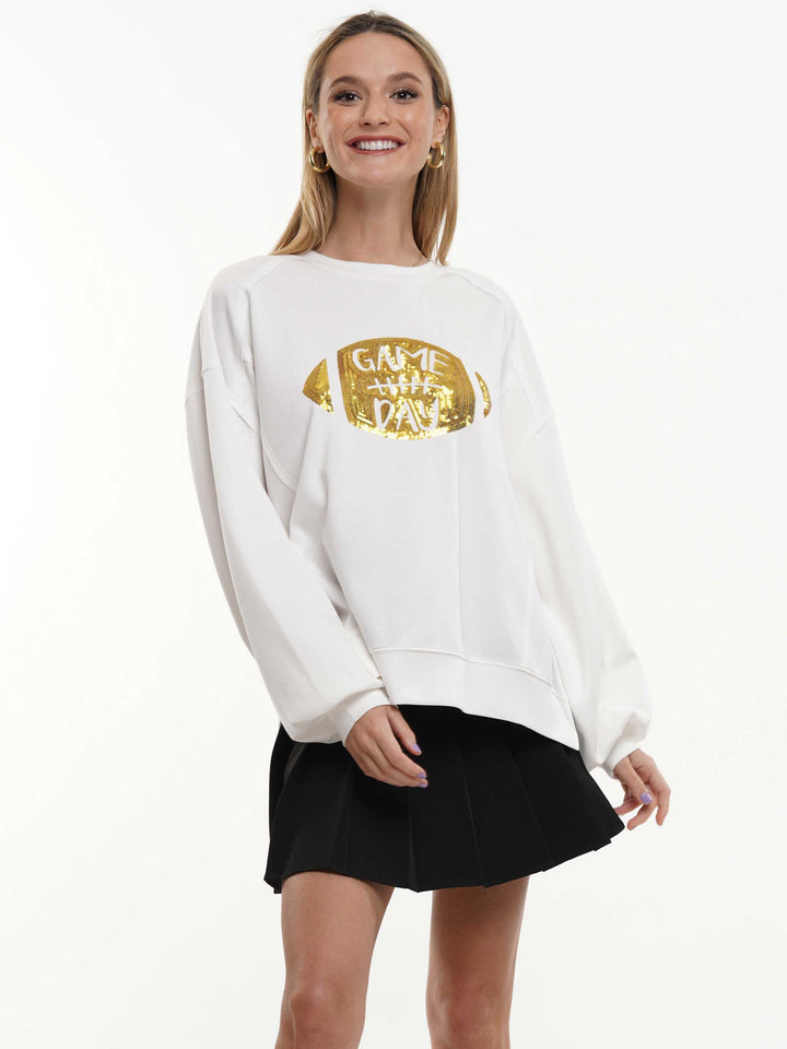 Football Sequin Sweatshirt