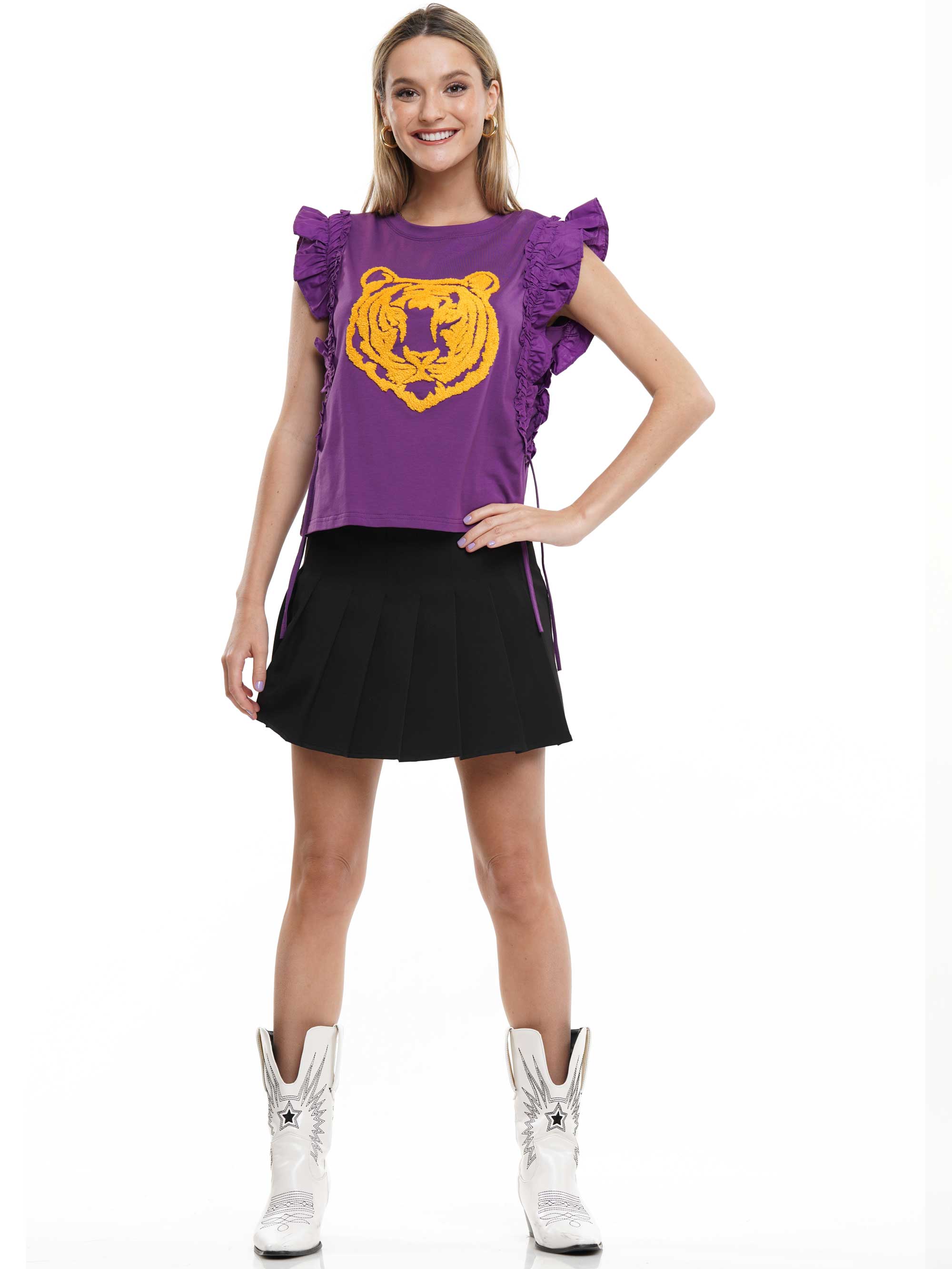 Tiger Chenille with Ruffle Sleeves