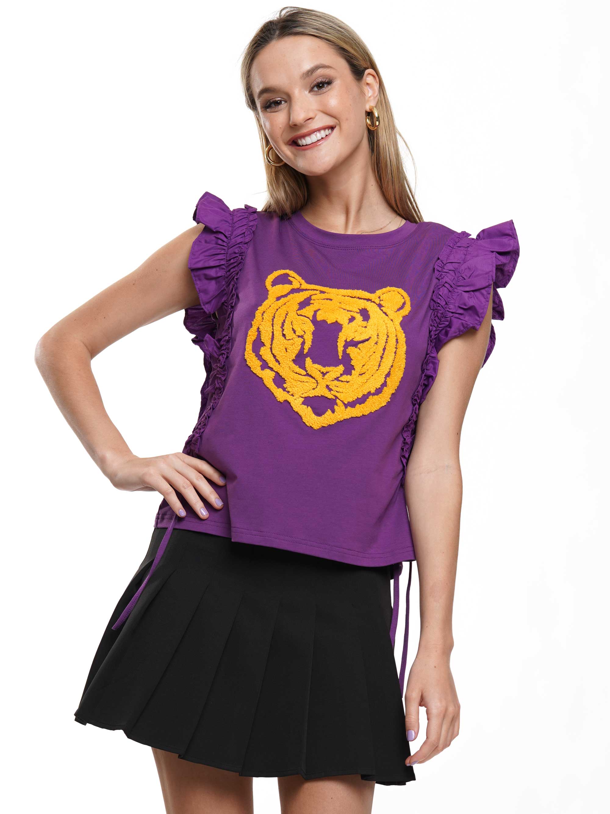 Tiger Chenille with Ruffle Sleeves
