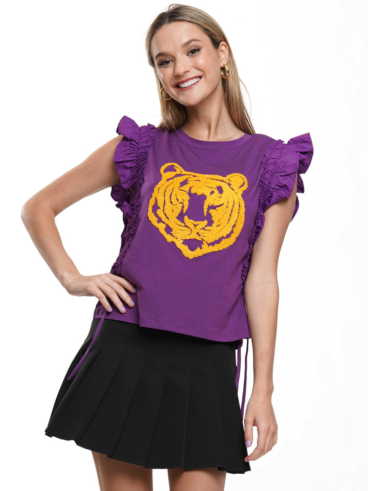 Tiger Chenille with Ruffle Sleeves
