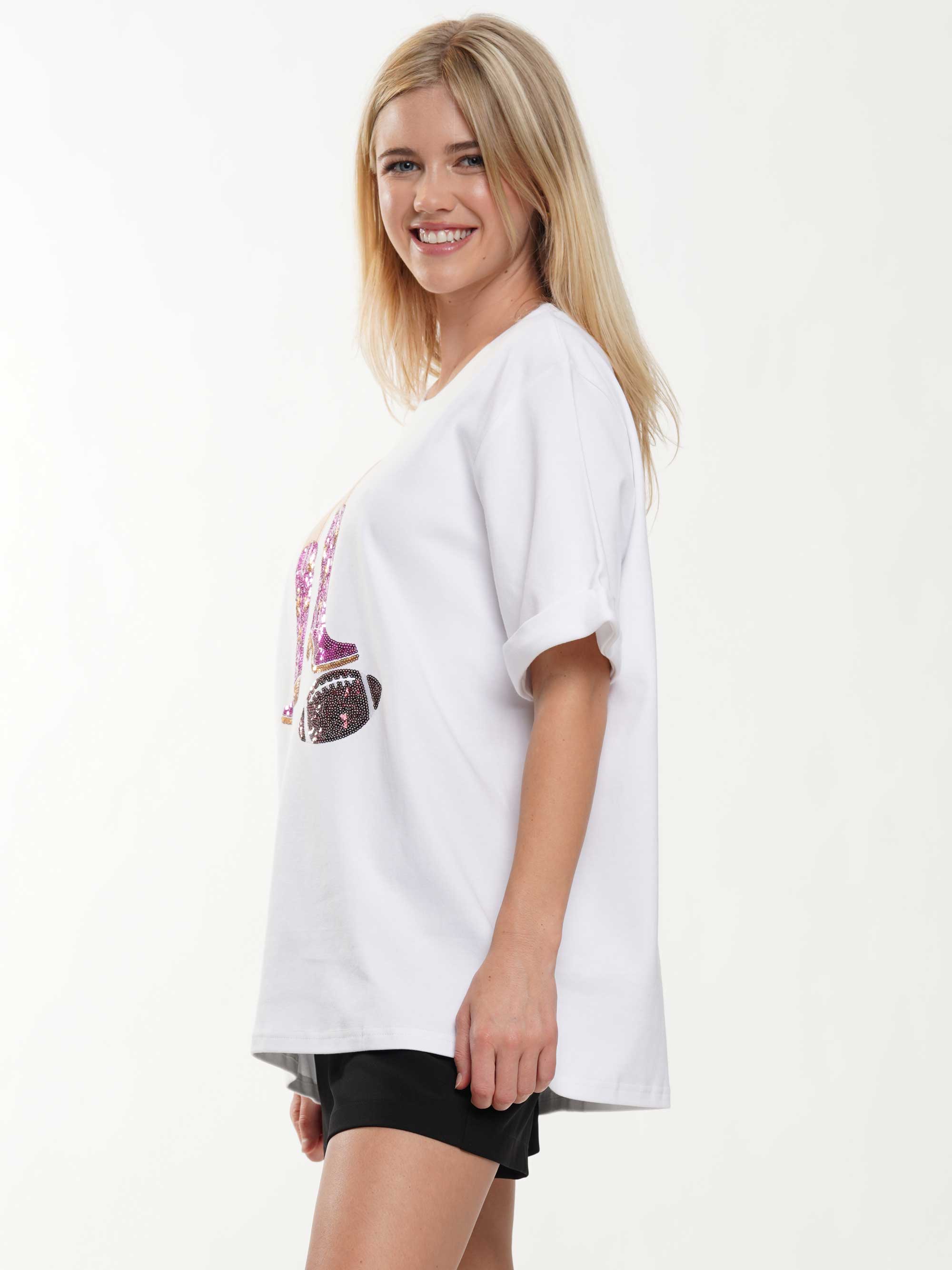 Western Boots Football Sequin Tee