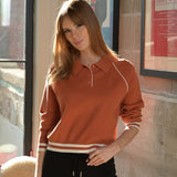 The Ace Polo Sweater - Orange White