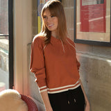 The Ace Polo Sweater - Orange White