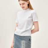 The Lush Touch Mock Neck Top - Ivory